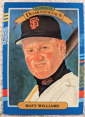 1990 Donruss Diamond Kings Matt Williams No. 18 Error Card No Dot After INC - Image 1 of 3