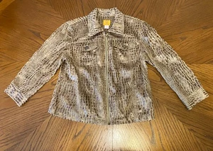 Ruby Rd Woman's Full Zip Jacket Brown Size 12 Long Sleeve Collared - Picture 1 of 5