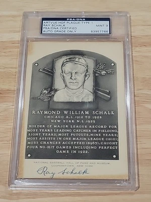 Ray Schalk Signed Auto Artvue Type 1 Postcard Plaque PSA MINT 9 RARE - Image 1 of 2