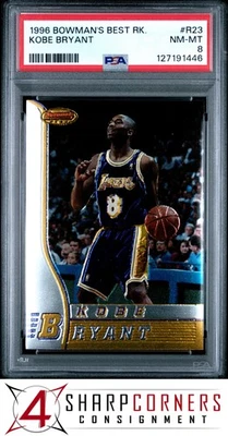Bowman's Best Rookie 1996 #R23 Kobe Bryant radiocontrol Lakers Hof PSA 8 Foto 1 de 3