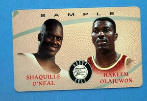 1995 Anzeigetafel Telefonkarten Hobby nur Probe Shaquille O'Neal Hakeem Olajuwon - Bild 1 von 6