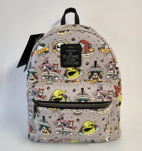 Loungefly Nightmare Before Christmas Mini Backpack Tattoo Art Characters Bag - Picture 1 of 5