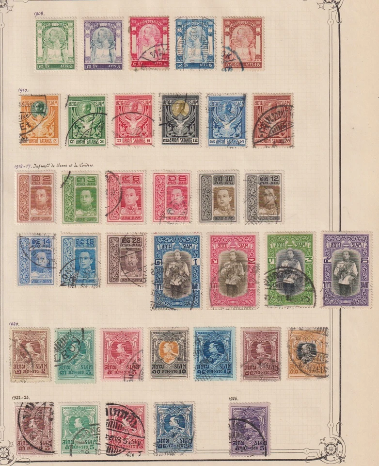 Thailand 1908 colection of 36 CLASSIC stamps / HIGH VALUE! - image 1 of 1
