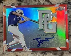 2021 Leaf Perfect Game Metal JACE LAVIOLETTE Red Auto RC 1/1 GUARDIANS - Picture 1 of 3