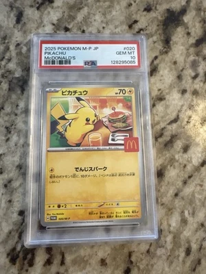 2025 POKEMON JPN M-P PROMO MCDONALD'S #020 PIKACHU PSA 10 - Image 1 of 2