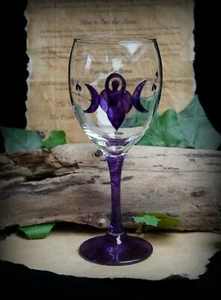 Witches Chalice with Goddess and Triple Moon Wicca Pagan Altar Witchcraft - Picture 1 of 5