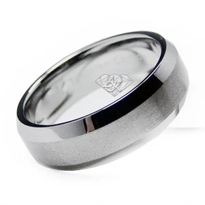 Satin Men's Tungsten Carbide Wedding Ring Band 8mm - Picture 1 of 3