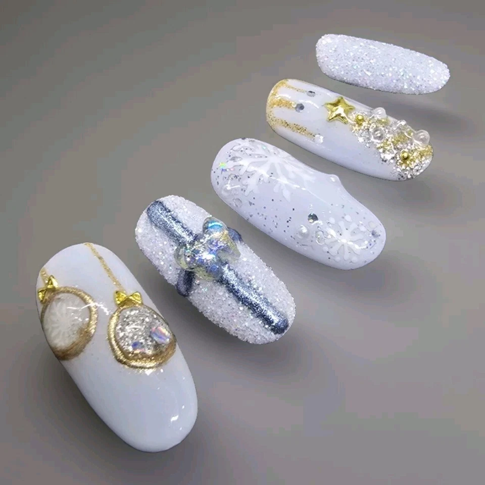  Handmade Press On Nails Christmas, Reusable,  Fake Nails, Quality Nails, 10 Pcs - image 1 of 4