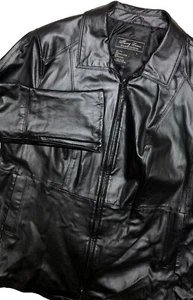 Terry Lewis Classic Luxuries Damen 1X schwarze Lederjacke Ärmelreißverschlüsse - Bild 1 von 9