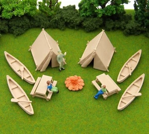 Outdoor Adventures - HO Scale Kanus - 3D Camping Eisenbahn Zug Layout Landschaft - Bild 1 von 6