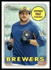 2018 Topps Heritage #49 Stephen Vogt Milwaukee Brewers Guardians Mgr - Picture 1 of 2