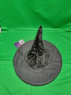 Classic Black Witch Hat Age 5+ Halloween Costume Dress Up 1995 Paper Magic 12"  - Image 1 of 4