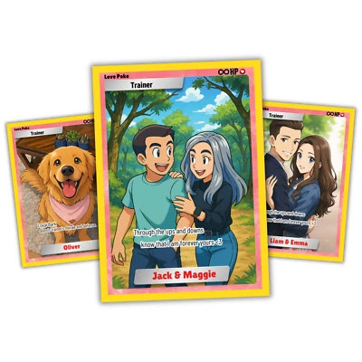Custom PokéLove Card with Photo – Personalized Trainer Card – Cute Gift for Fans - Image 1 of 4
