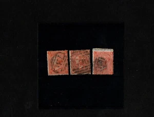 cat £270 sg94 4d vermilion x3 stamps all plate 11 ref AB332 - Picture 1 of 2
