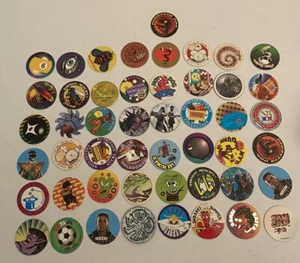 Pogs Lot 90s Toy Skull And Eightball Pog Designs Vintage Bundle Of 49 - Picture 1 of 4