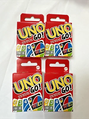 Uno GO Mini Card Game - 4 PACK,  Pocket Sized for Travel or Gifts - NEW - Image 1 of 4