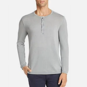 JOHN VARVATOS Star USA Long Sleeve Knit Henley Sweater M Blue Grey 100% Cotton - Picture 1 of 18