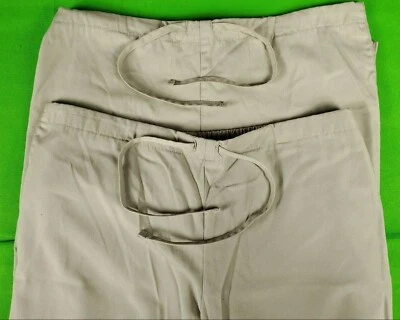 Lot of 2 Cherokee 4101p khaki women elastic waist scrub bottom M Petite 34+W 28L - Image 1 of 4