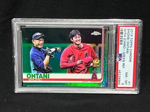 SHOHEI OHTANI ANGELS 2019 TOPPS CHROME ICHIRO GREEN REFRACTOR /99 NM-MT PSA 8