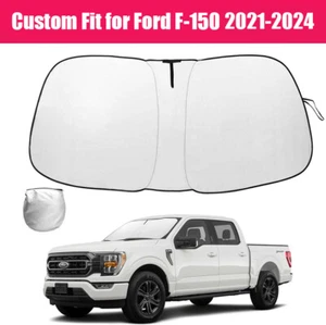 Custom For 2021-2024 Ford F-150 Windshield Sun Shade UV Block Cover Sun Visor - Picture 1 of 12