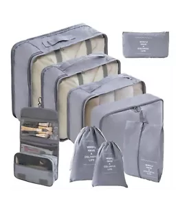 Packing Cubes 9 Set,Travel Packing Organizers for Suitcase Set Luggage Organizer - Picture 1 of 6