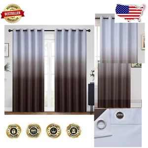 Room Darkening Ombre Gradient Curtains for Bedroom & Living Room - 62W x 84 - Picture 1 of 9