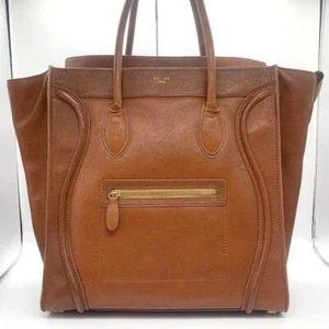 CELINE Luggage Tote Large Brown Leather Vintage Made in Italy - Picture 1 of 12