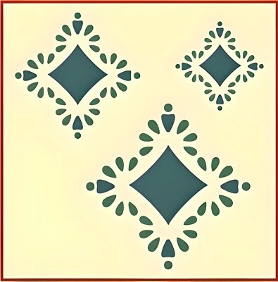 MOTIVO 3 PLANTILLA - BORDE DE ARTE POPULAR Plantilla Mylar Reutilizable - La Plantilla Artful Foto 1 de 4