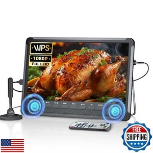 Desobry 10.5" Small Flat Screen TV, Mini TV Support 178° Viewing Angle, Porta - Picture 1 of 5
