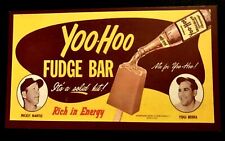 Yogi Berra  Mickey Mantle Yoo Hoo Fudge Bar  Advertising Promo MINI Card