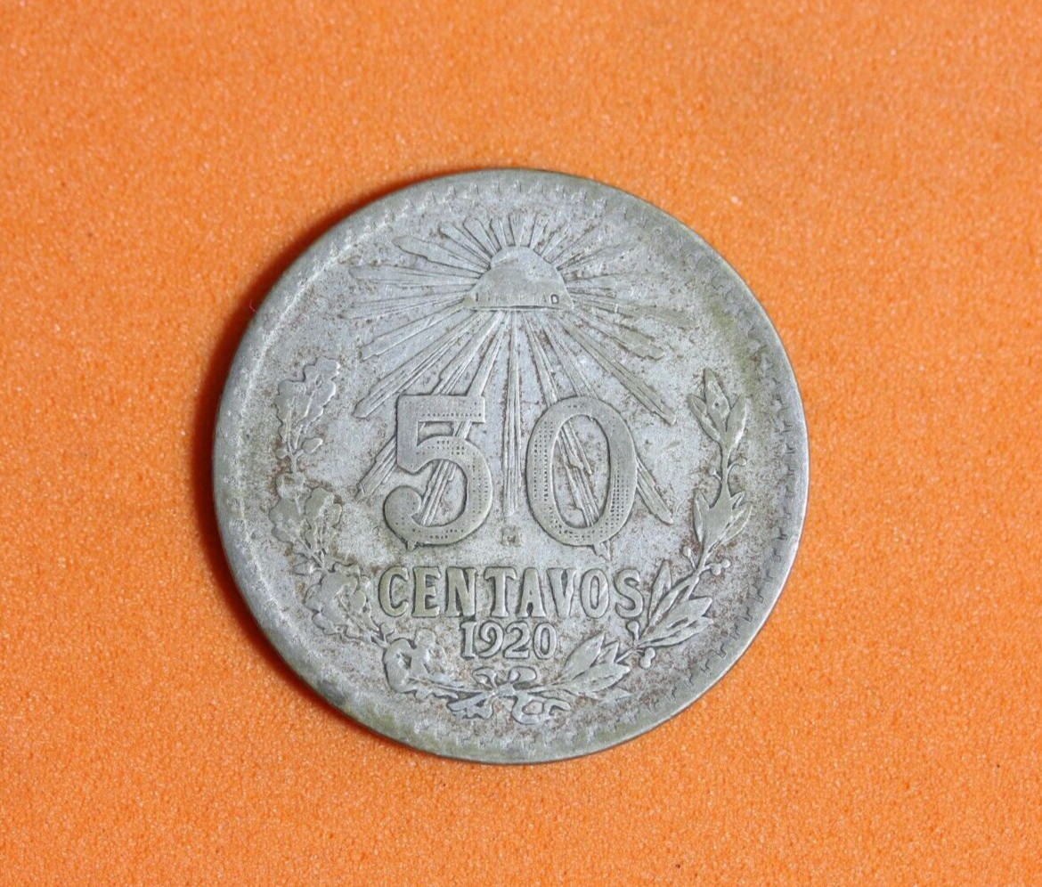 1920 メキシコ50センターボ 50 Centavos 1920 Year Silver