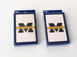 Brand New U. of Michigan Wolverines Playing Cards - BLOCK M - Lot of 2 - Picture 1 of 5