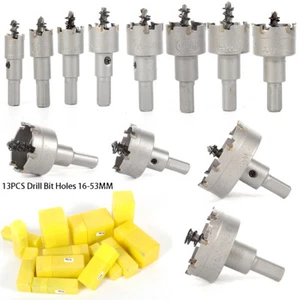 13pcs Lochsäge Bohrkrone Set Edelstahl Hartmetall Für Metall Holz Stahl 16-53mm - Bild 1 von 12