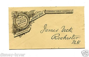 Vintage Advertising Envelope JAMES VICK SEEDSMAN & FLORIST Rochester NY - Picture 1 of 1