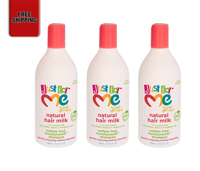 Just For Me Natural Hair Milk Sulfate-Free Moisturesoft Shampoo (pack of 3) - Imagem 1 de 1