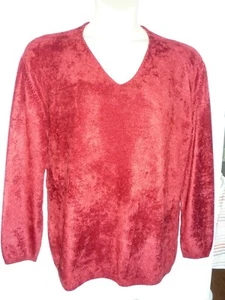 Suéter rojo para mujer Chico's Design talla 3 (XL 16), cuello en V, manga larga - Imagen 1 de 6