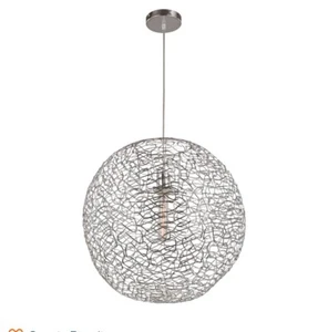 Trans Globe MDN-1413 PC Orbweave 1-Light 31 in. Chrome Indoor Elongated Pendant - Picture 1 of 7