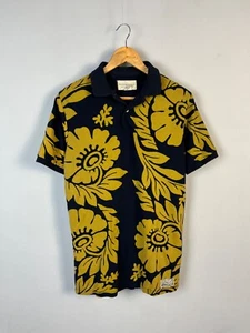 Denim & Supply Ralph Lauren Men Black & Yellow Floral Cotton Polo Size S - Picture 1 of 8