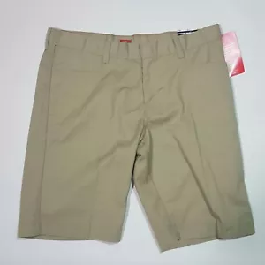 NEW Dickies 16.5 Beige Womens School Wear Shorts Classic Khaki Flex Waist NWT - Picture 1 of 5