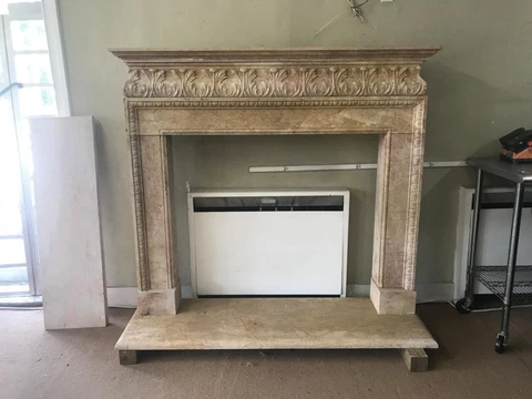HAND CARVED TUSCAN STYLE MARBLE EUROPEAN STYLE FIREPLACE MANTEL - JD51 Cover