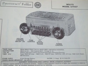 Original Sams Photofact Manual WILLYS 679517 (172) - Picture 1 of 1