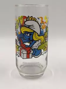 Puffi in vetro puffi vintage 1983 Hardees Peyo Libbey da collezione 16 once. Drinki - Foto 1 di 3