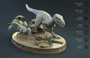 Raptor&Baby 3D Printing Unpainted Figure Model GK Blank Kit New Toy In Stock - Picture 1 of 11