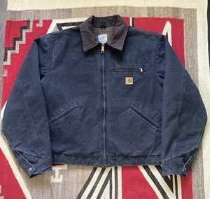 Vintage Carhartt Detroit Jacket J97 BLK Black Large USA Made - Picture 1 of 11