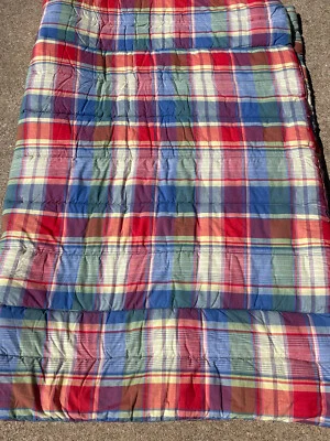 RARE! RALPH Lauren SPINNAKER *TWIN COMFORTER Plaid Bedspread EXCELLENT! Madras - Image 1 of 4