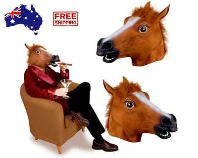 BoJack Horseman Horse Head Mask Full Head Cosplay Dress Up Funny Mask Wholesale - Image 1 of 4