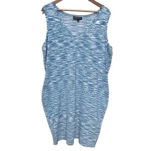 Lane Bryant blau ärmellos V-Ausschnitt Bodycon Strickkleid Freizeit Gr. 26/28 - Bild 1 von 7