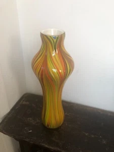 GROSSE VINTAGE MURANO MITTE DES JAHRHUNDERTS MODERNES ITALIENISCHES DESIGN KUNST GLAS HANDGEBLASE VASE  - Bild 1 von 12