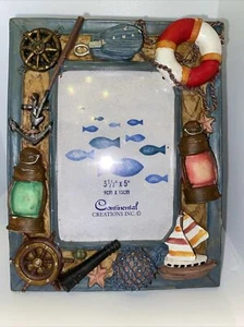 Nautical Sailing Picture Frame Continental Creations 3 1/2 X 5”—P1 - Picture 1 of 9