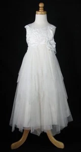 NWT Donita Ivory Tiered Tulle Party Dress Size 4 / 4T Flower Girl Pageant - Picture 1 of 6
